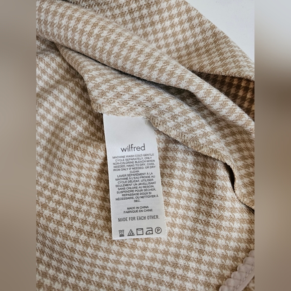 Wilfred Classic A-line Tan Houndstooth Mini Skirt. Size 8 - Picture 4 of 7